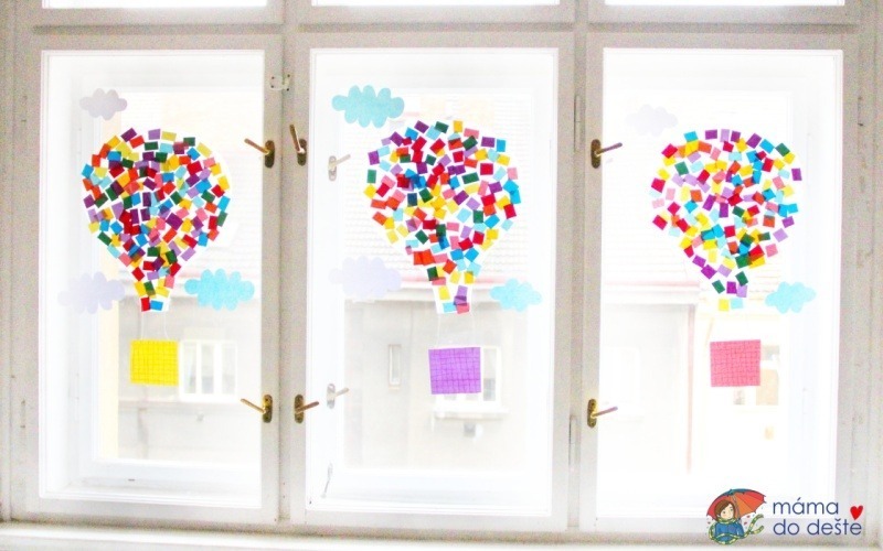 Sommerliche Fensterdekoration: Fliegender Ballon (Basteln mit Kindern)