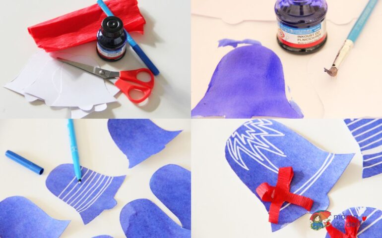 Papierglocken: Einfache Weihnachtsdekorationen und Bastelarbeiten für Kinder